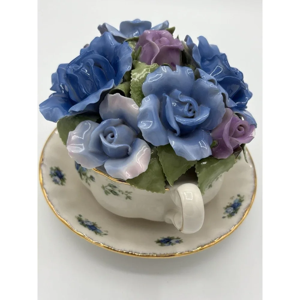 Royal Albert Moonlight Rose Musical Cup Bouquet HSN Limited Edition #1388/6000